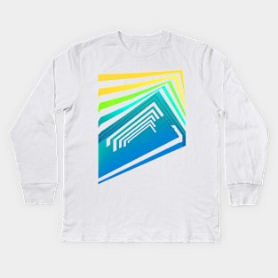 Geometric sunset abstract Kids Long Sleeve T-Shirt